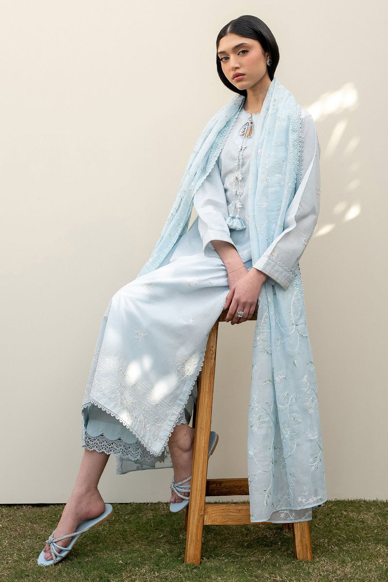 Frosted Mist-3Pc Embroidered Lawn Suit