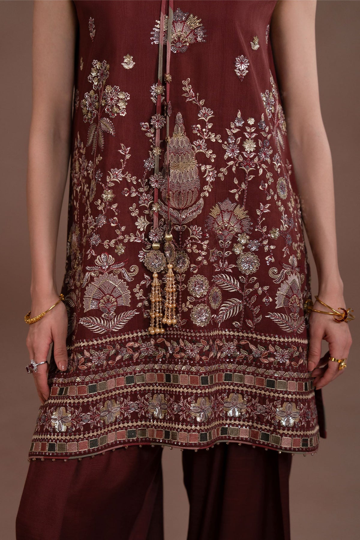 RUBY ROYALE-3PC SILK EMBROIDERED SUIT