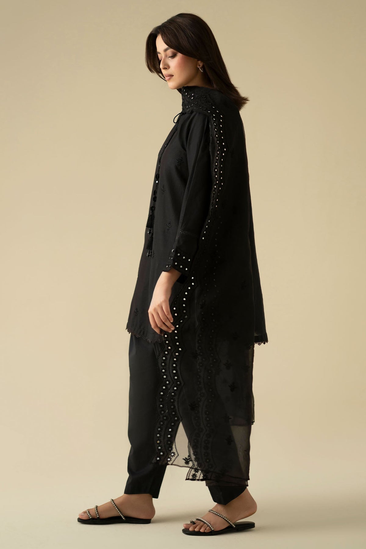 CHARCOAL BLACK-2PC (SHIRT & DUPATTA)