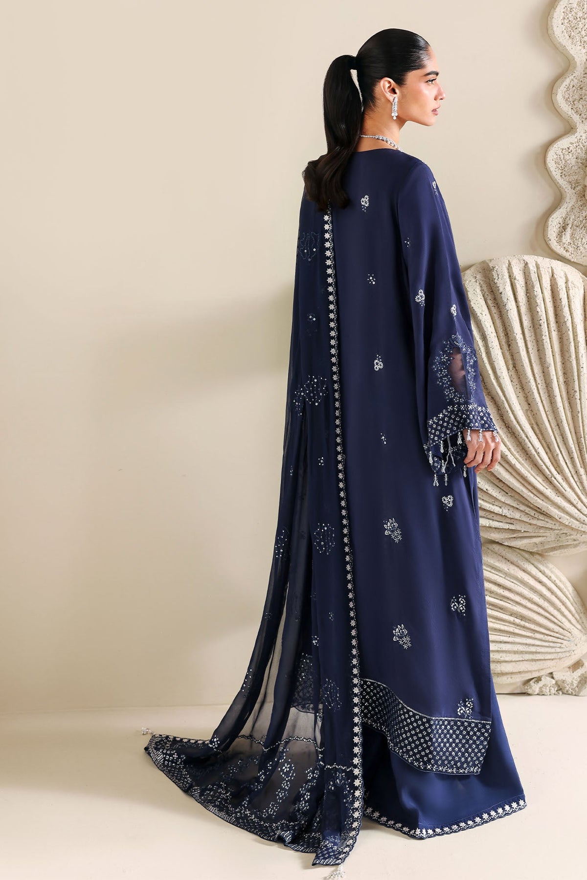 INDIGO MUSE-3PC SILK EMBROIDERED SUIT