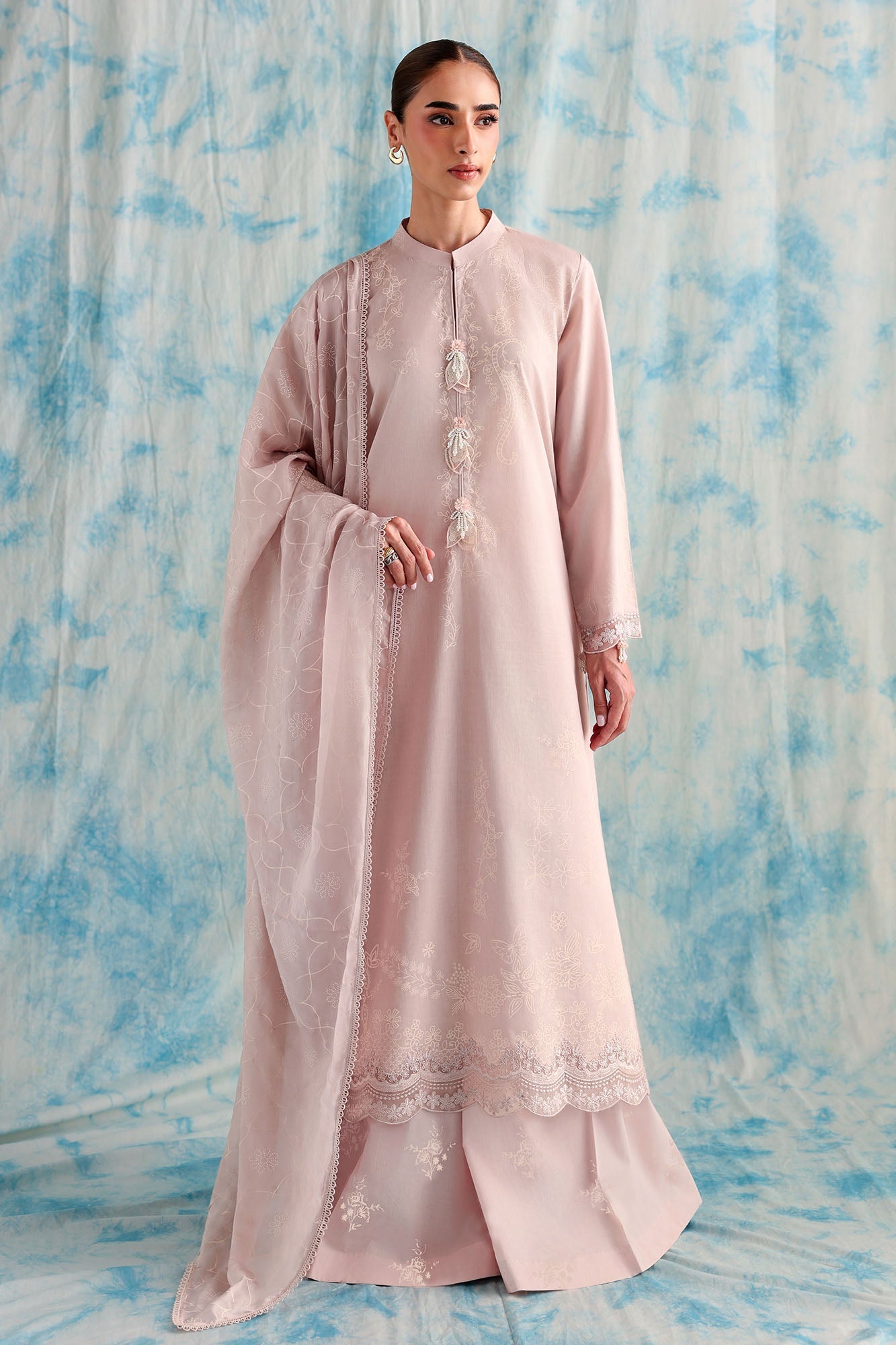 MUTED MAUVE-3PC PRINTED LAWN SUIT