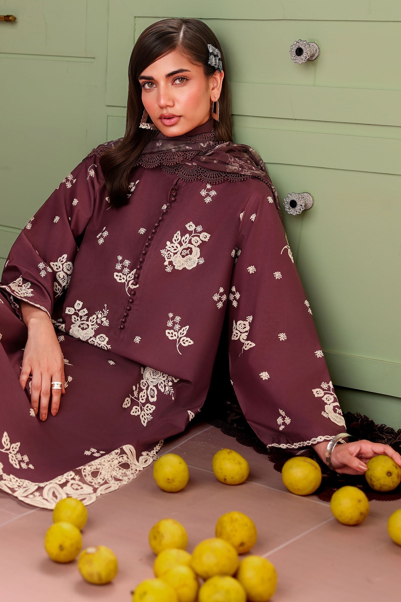 SHADOW PERSE-3PC EMBROIDERED LAWN SUIT