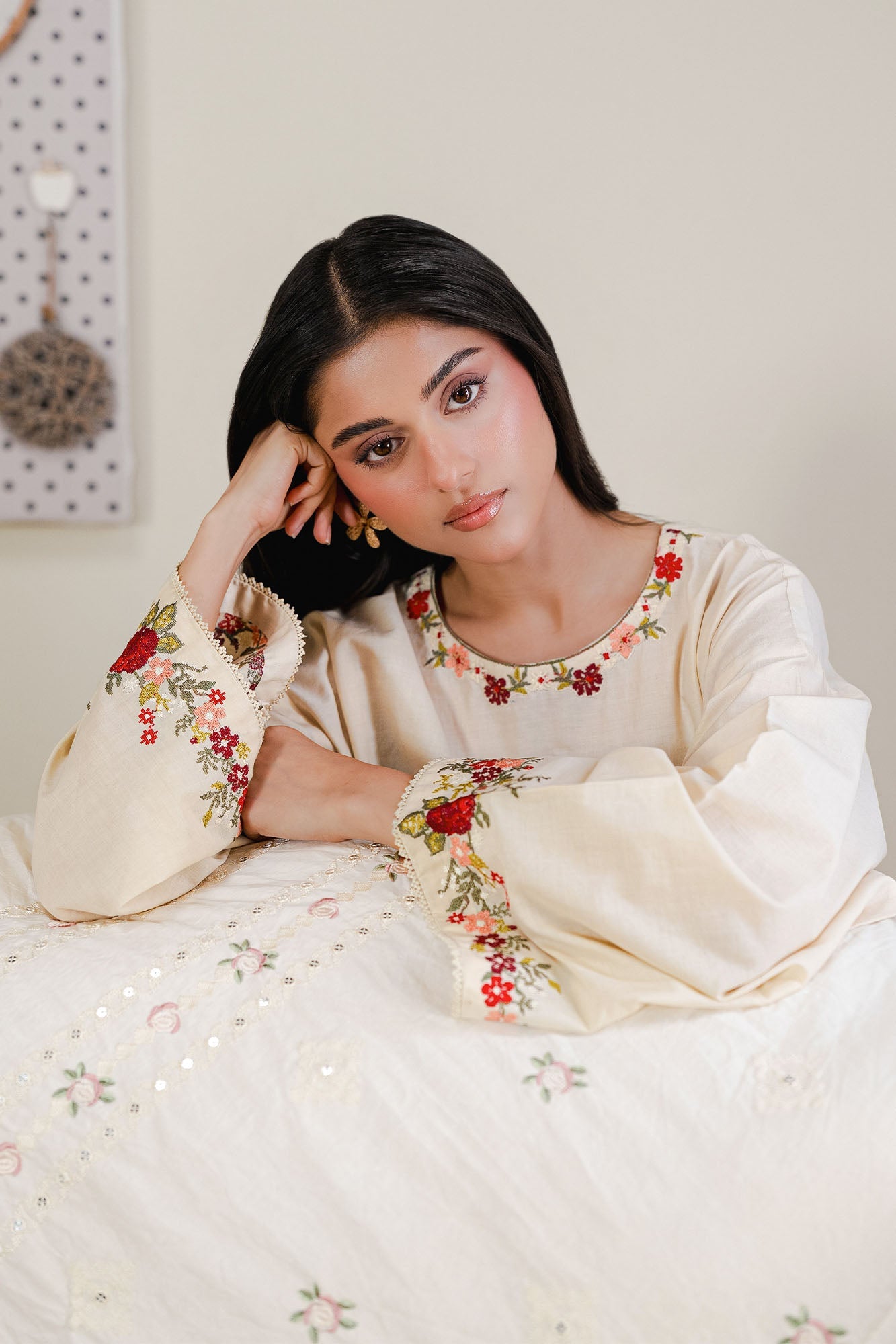 BEIGE BLOSSOM-2PC (SHIRT & TROUSER)
