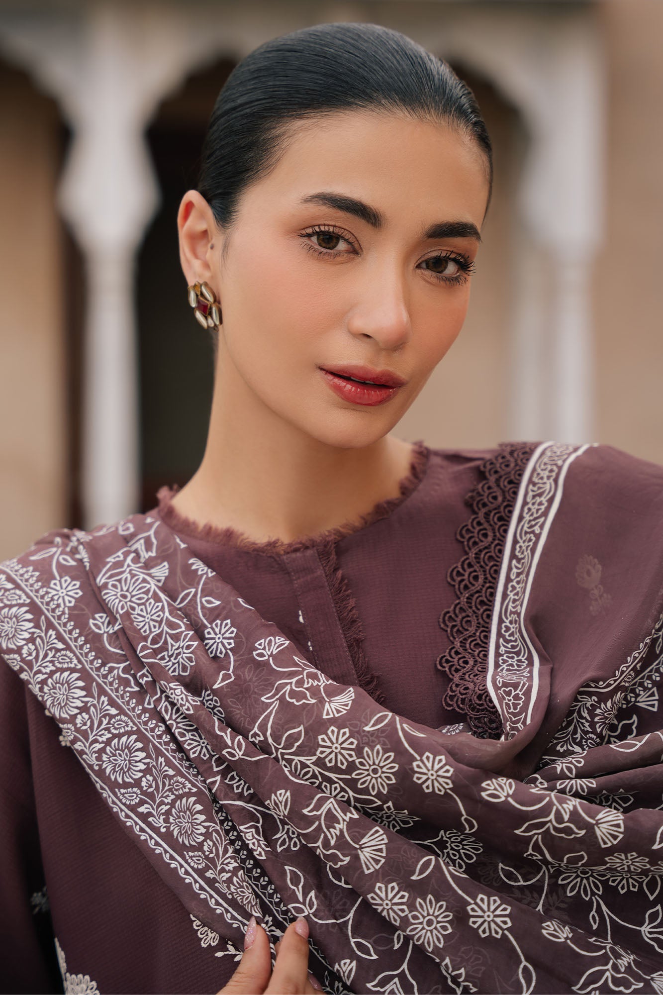 NOIR UMBER-3PC EMBROIDERED LAWN SUIT