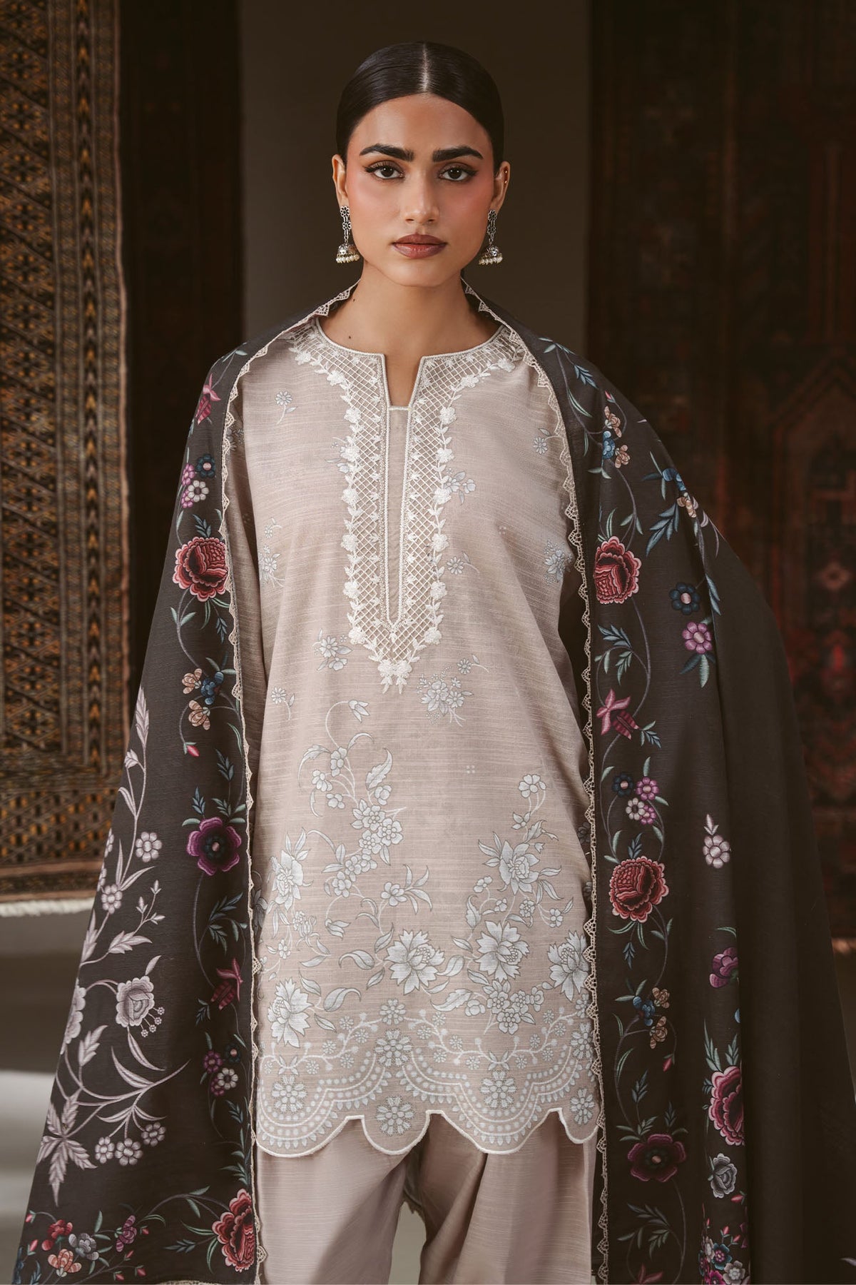 PETAL HAZE-3PC KHADDAR PRINTED SUIT