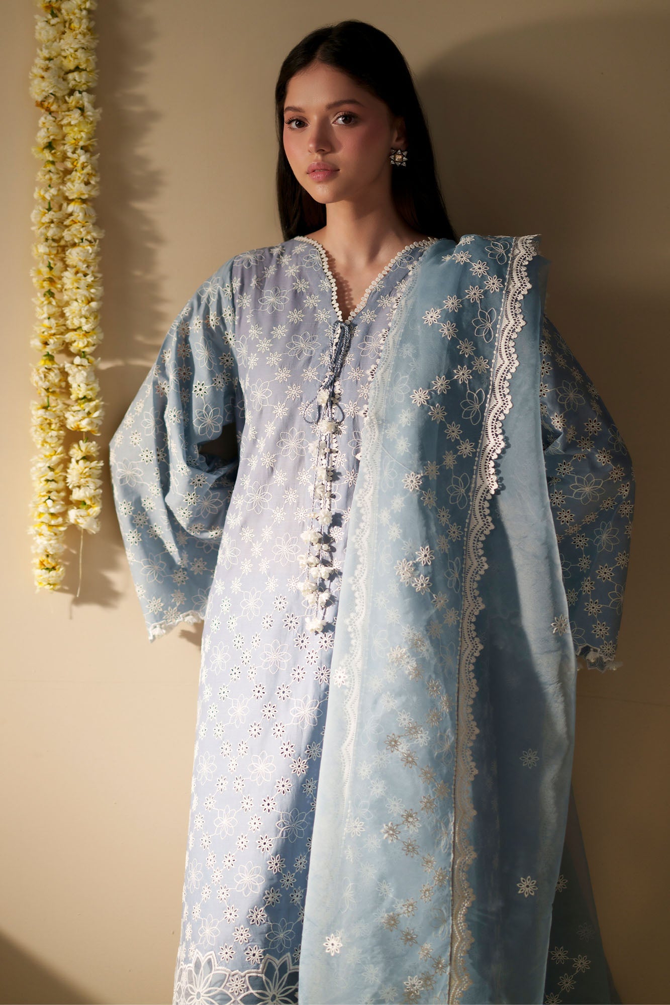 PETAL HAZE-3PC CHIKANKARI SUIT