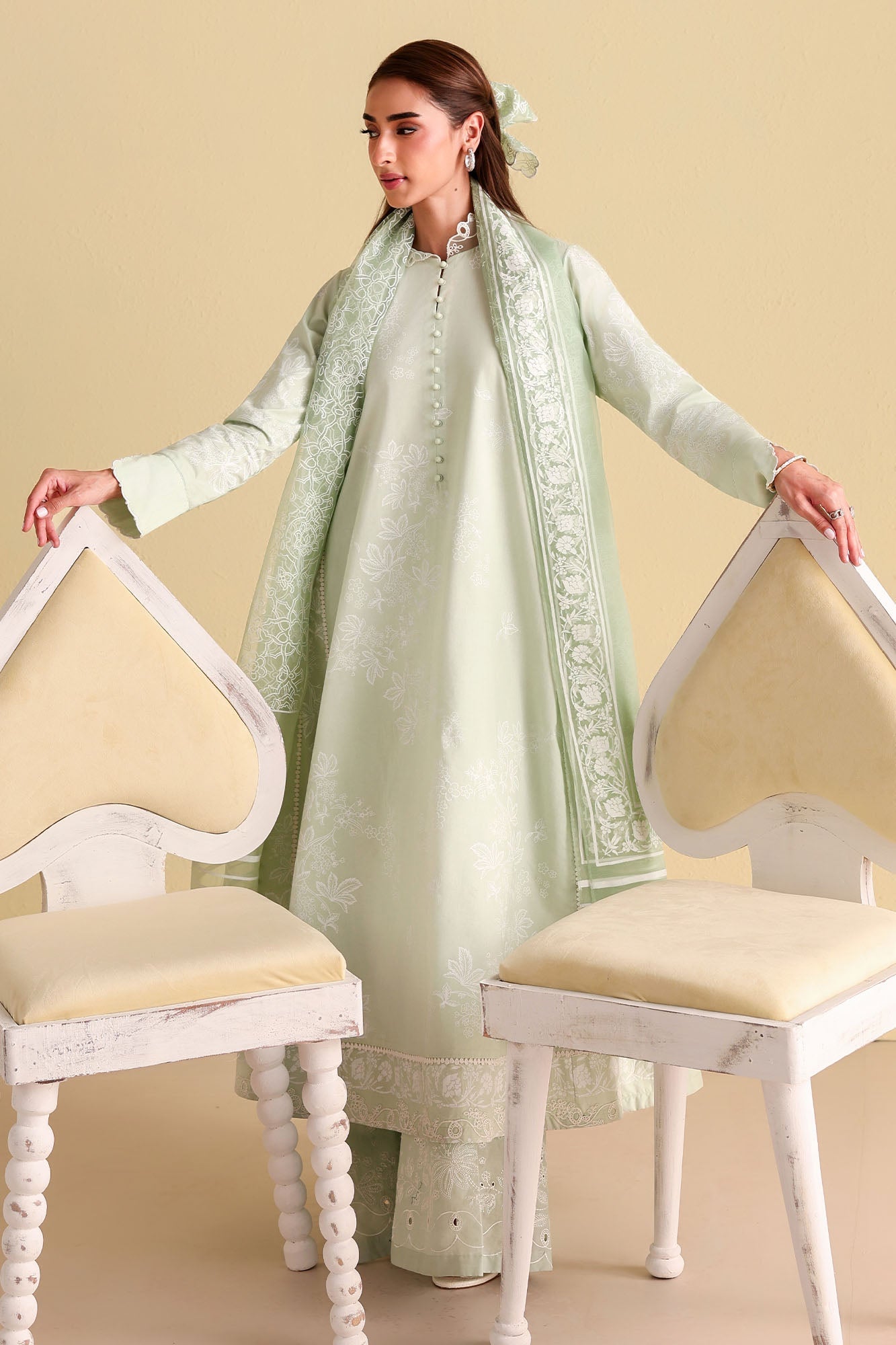 LIGHT JADE-3PC PRINTED LAWN SUIT