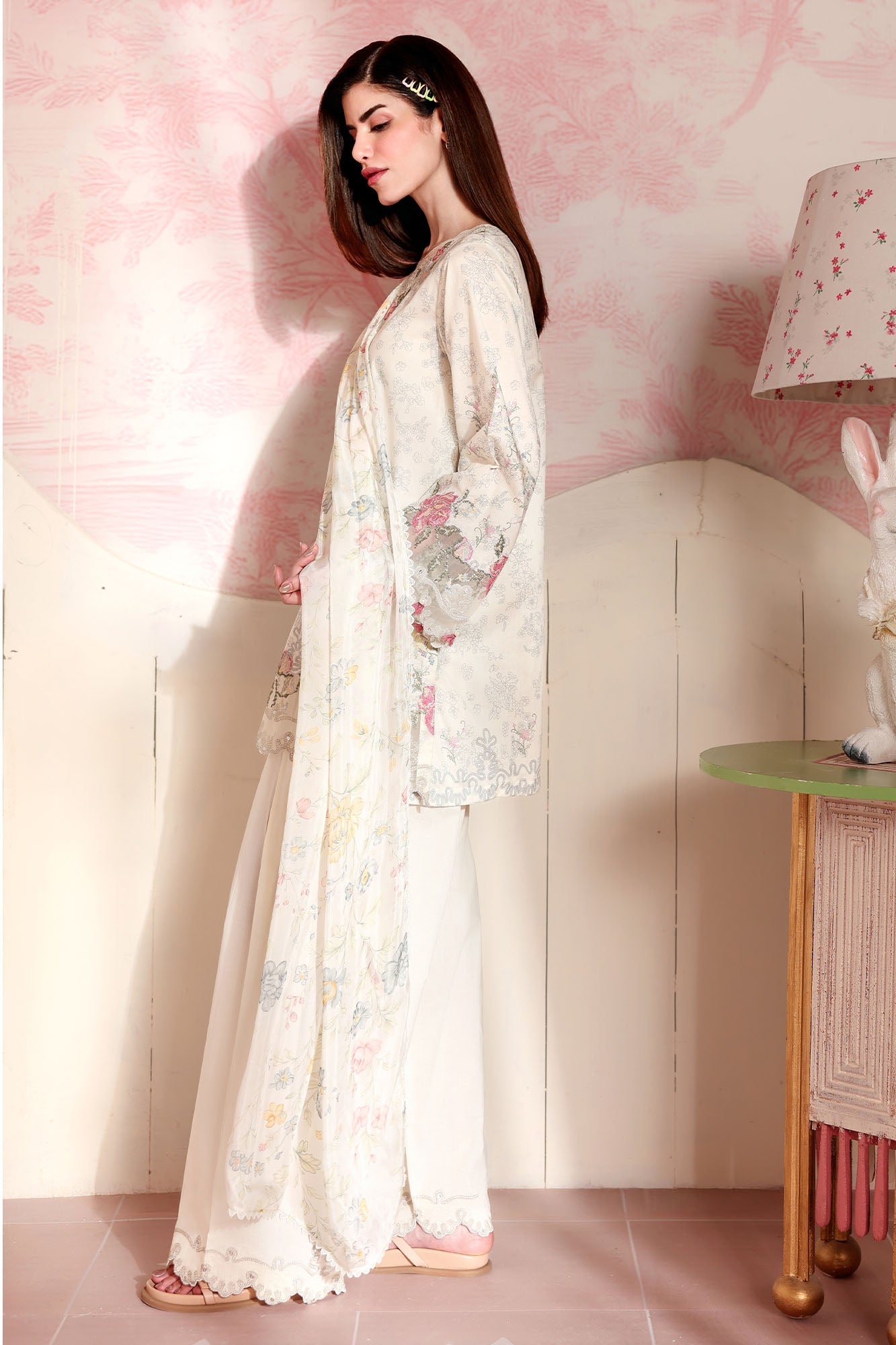 PETAL FORM-3PC PRINTED LAWN SUIT