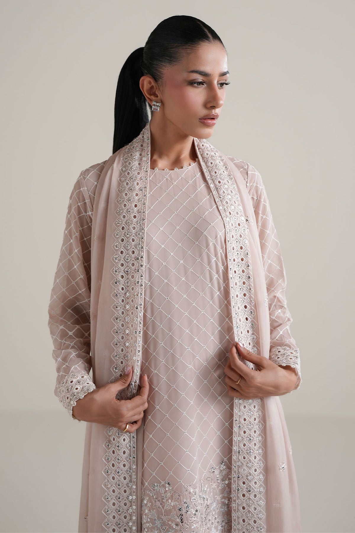 BLUSH WHISPER -4PC CHIFFON EMBROIDERED SUIT