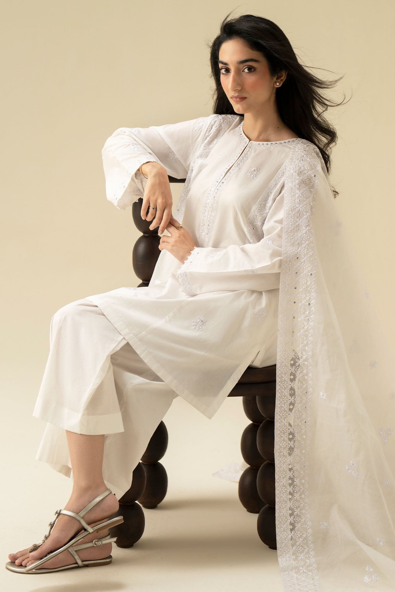 PEARL WHITE-2PC (SHIRT & DUPATTA)