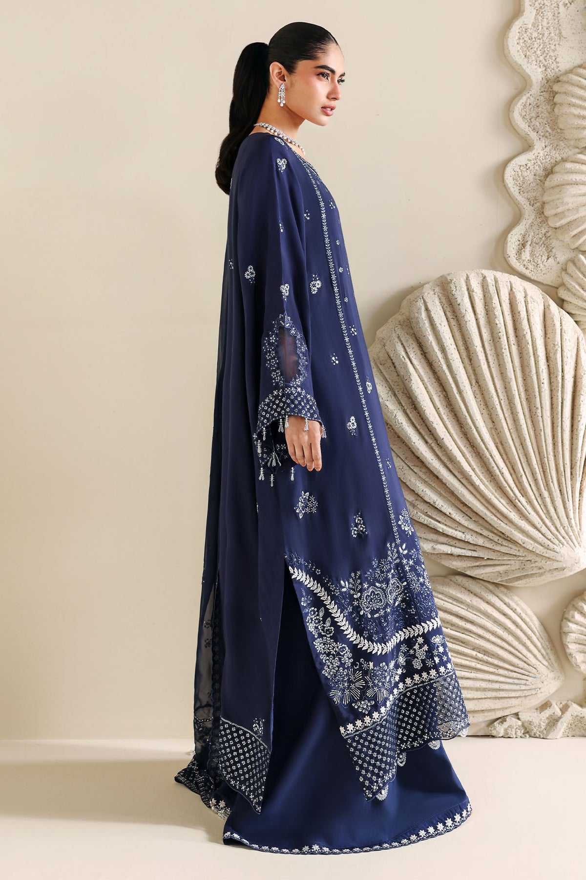 INDIGO MUSE-3PC SILK EMBROIDERED SUIT