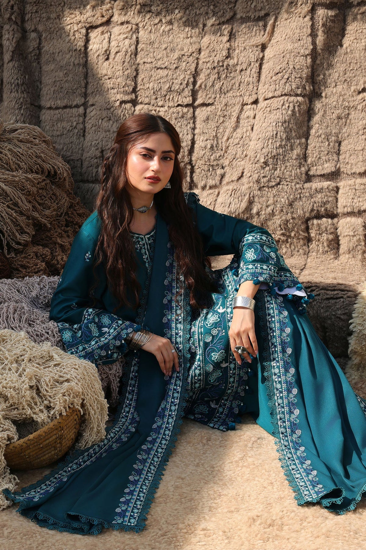 INDIGO MUSE-3PC MARINA EMBROIDERED SUIT