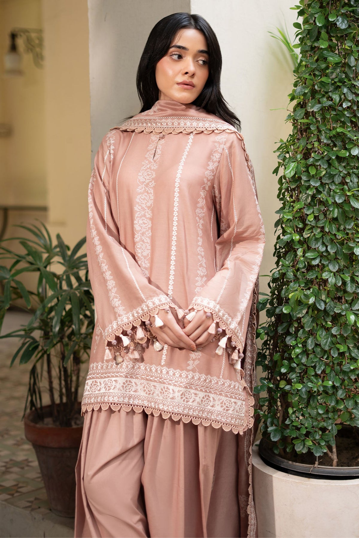 ROSETTE HAZE-3PC EMBROIDERED SUIT