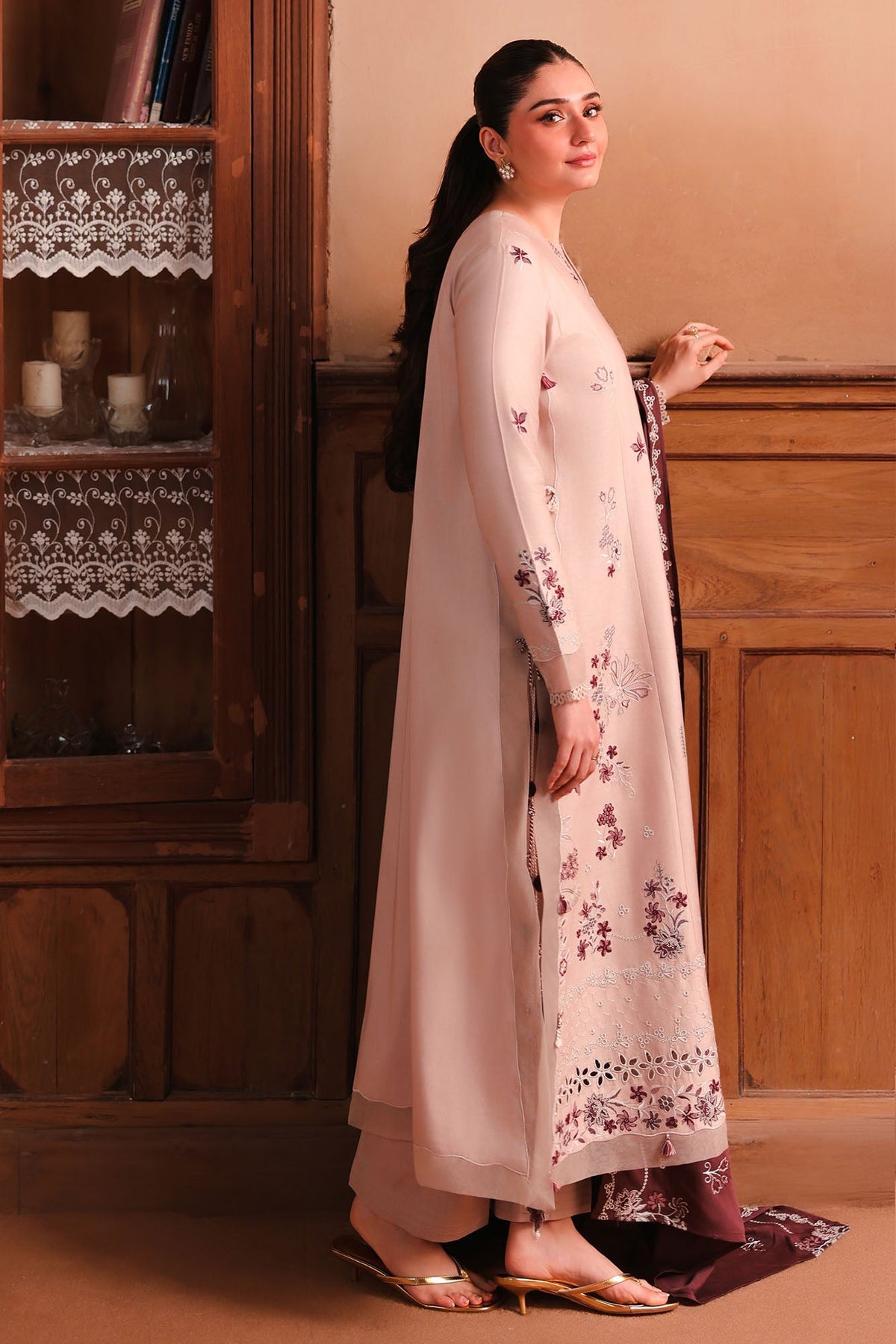 SAND WHISPER -3PC SATIN EMBROIDERED SUIT