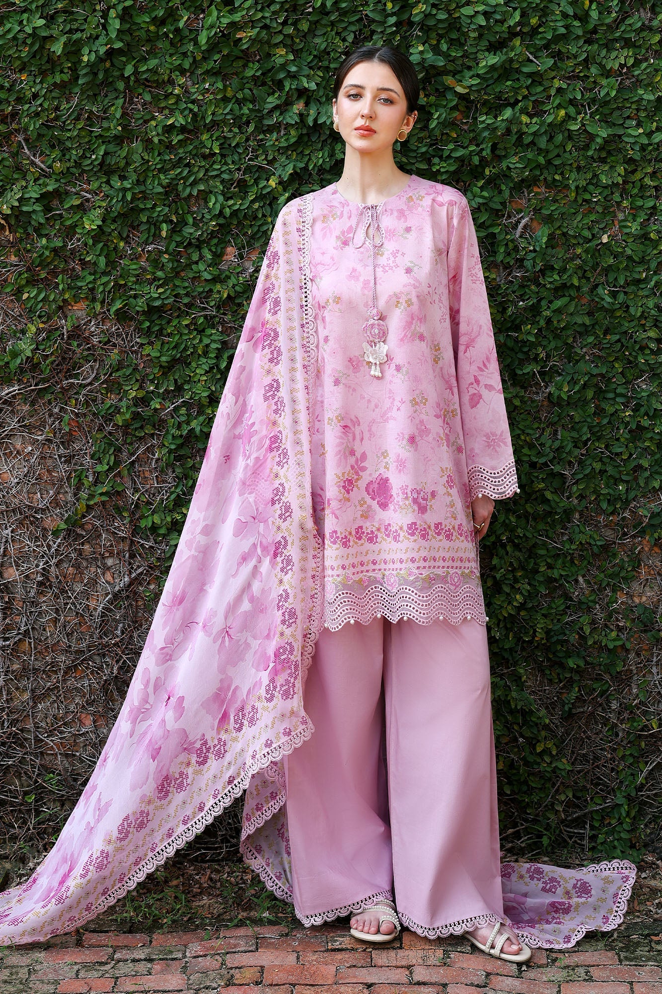 Spring Lilac -3Pc (Shirt, Trouser & Dupatta)
