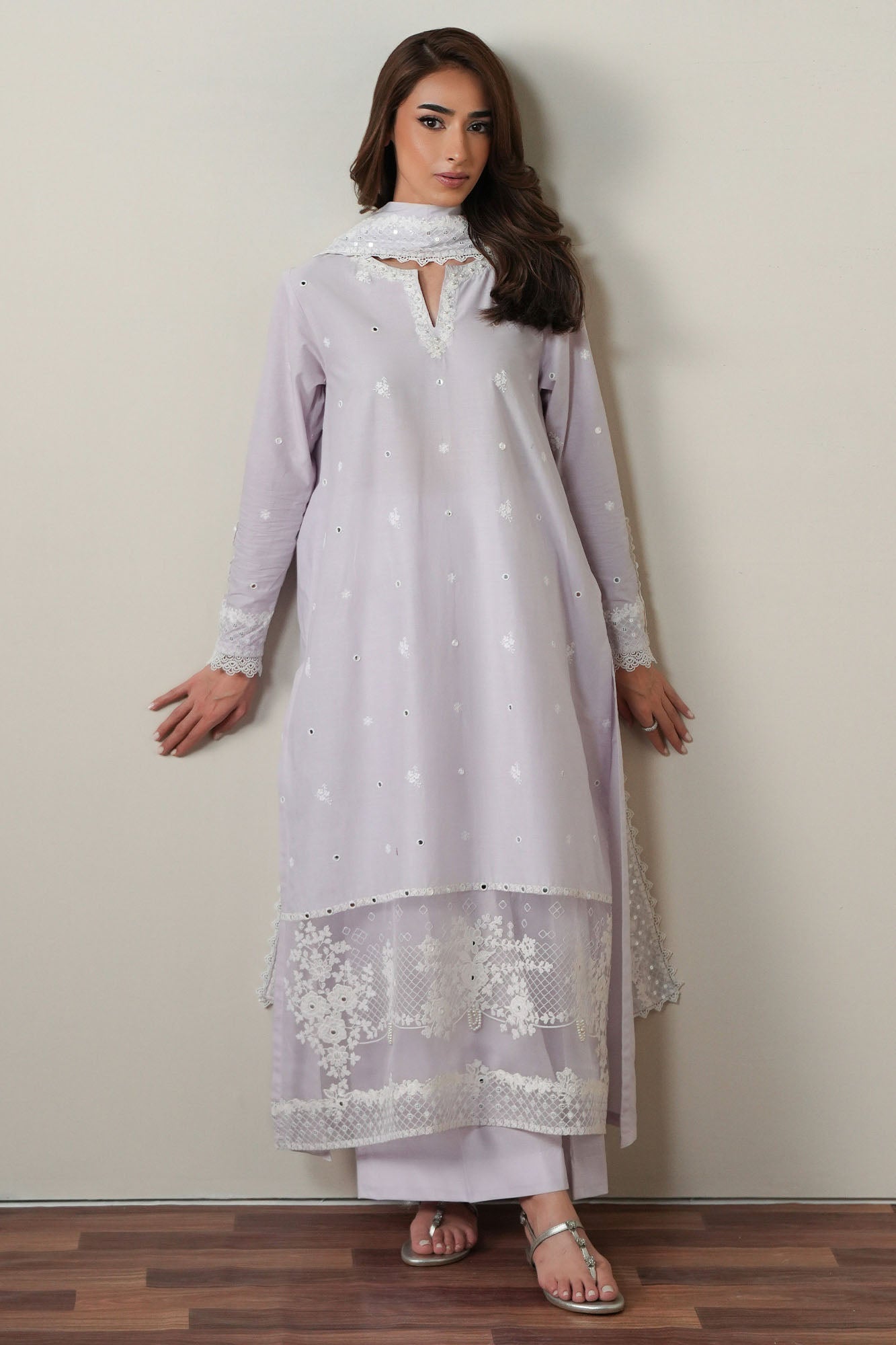 VIOLET DREAM-3PC EMBROIDERED SUIT