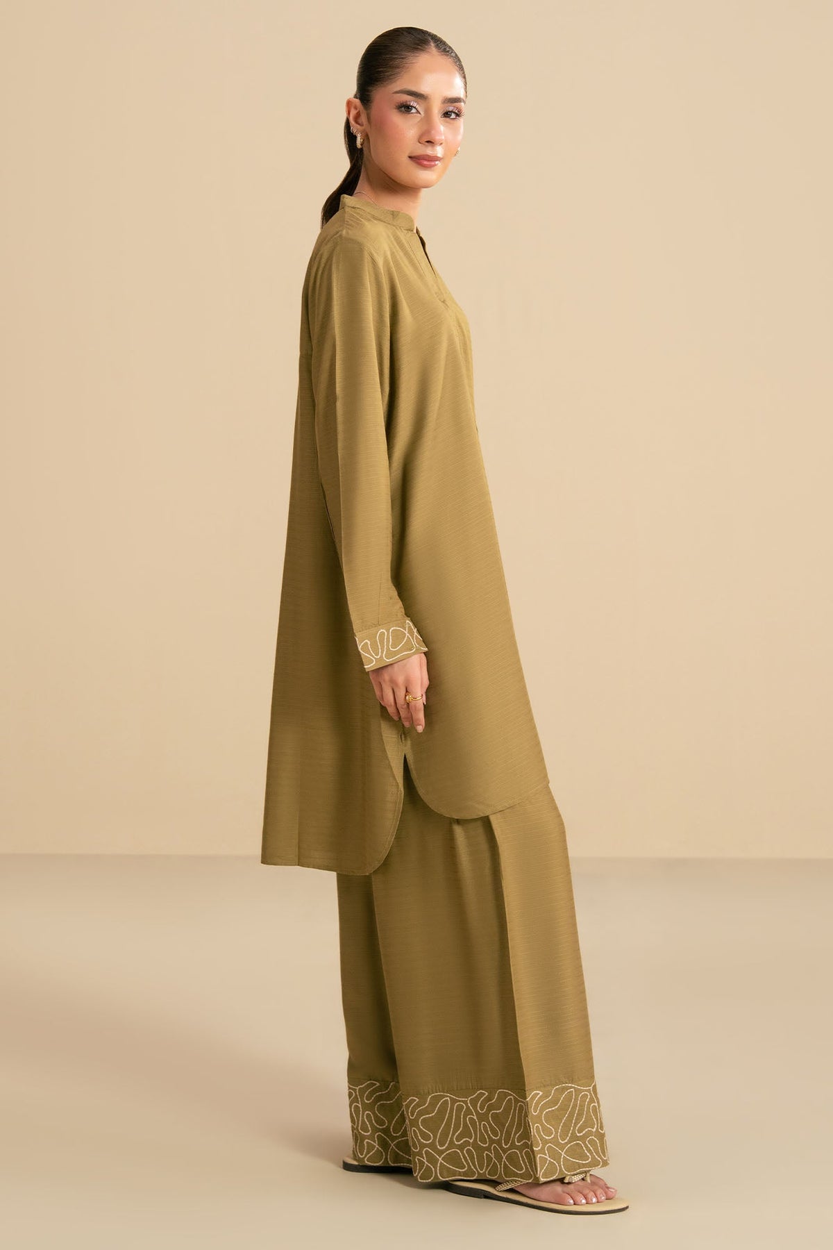DUSKY OLIVE-2PC (SHIRT & TROUSER)