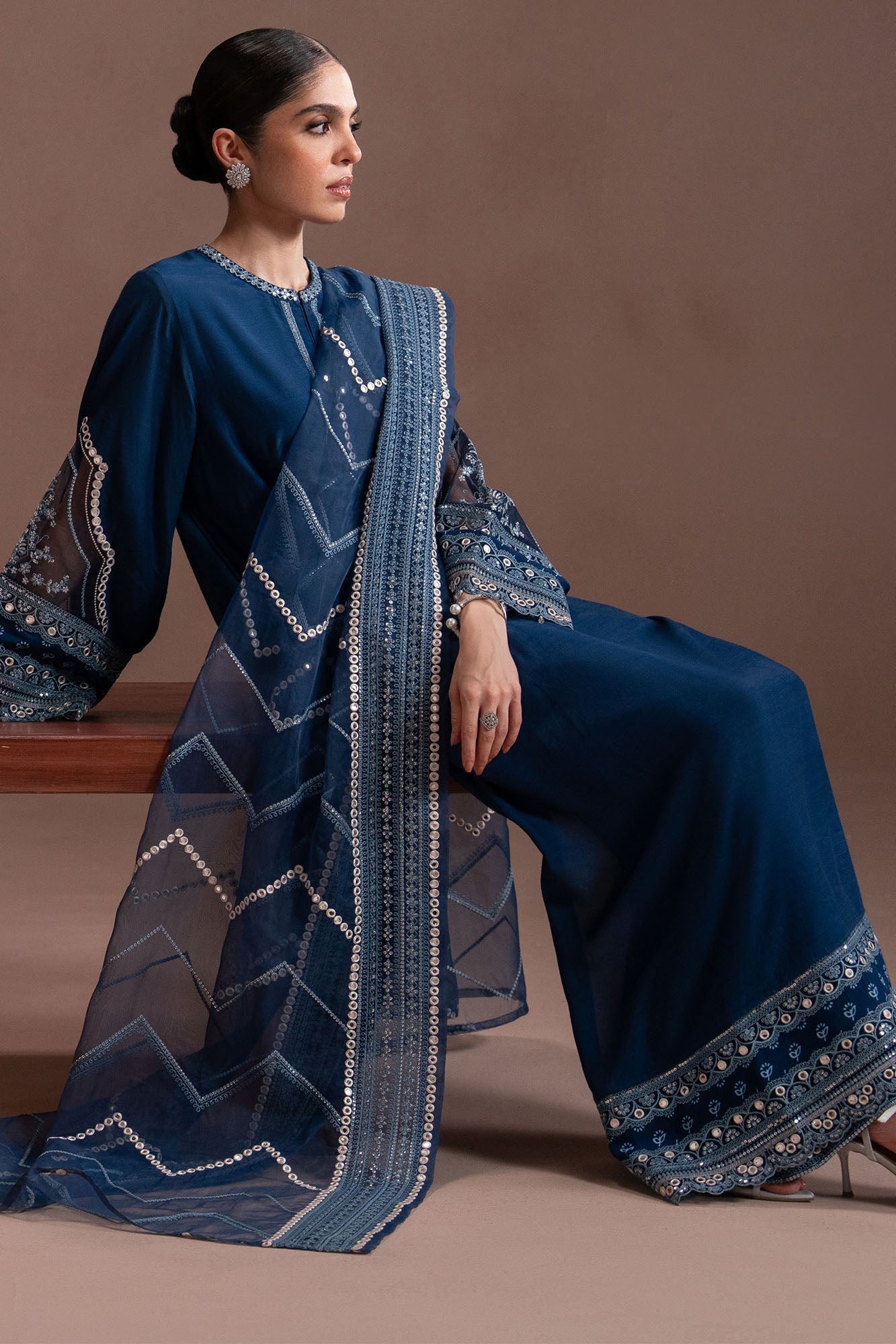 COBALT CHARM-3PC (SHIRT, TROUSER & DUPATTA)
