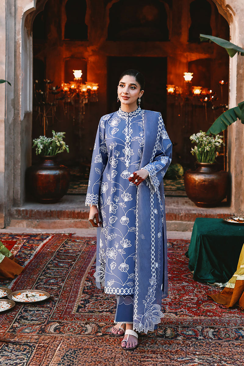 ETHNIC BLUE-3PC (SHIRT, TROUSER & DUPATTA)