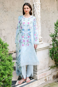 AQUA GLINT-3PC EMBROIDERED LAWN SUIT