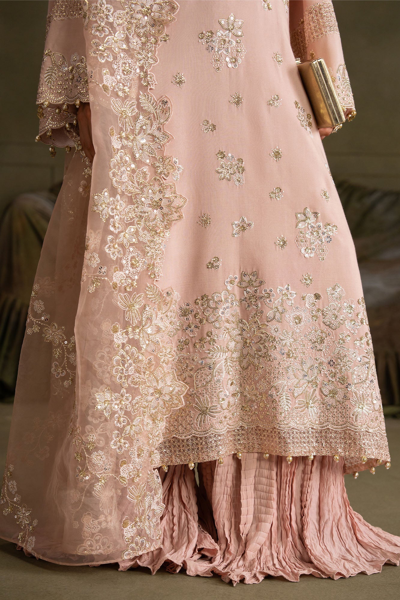 FLORAL MEADOW-3PC SILK EMBROIDERED SUIT