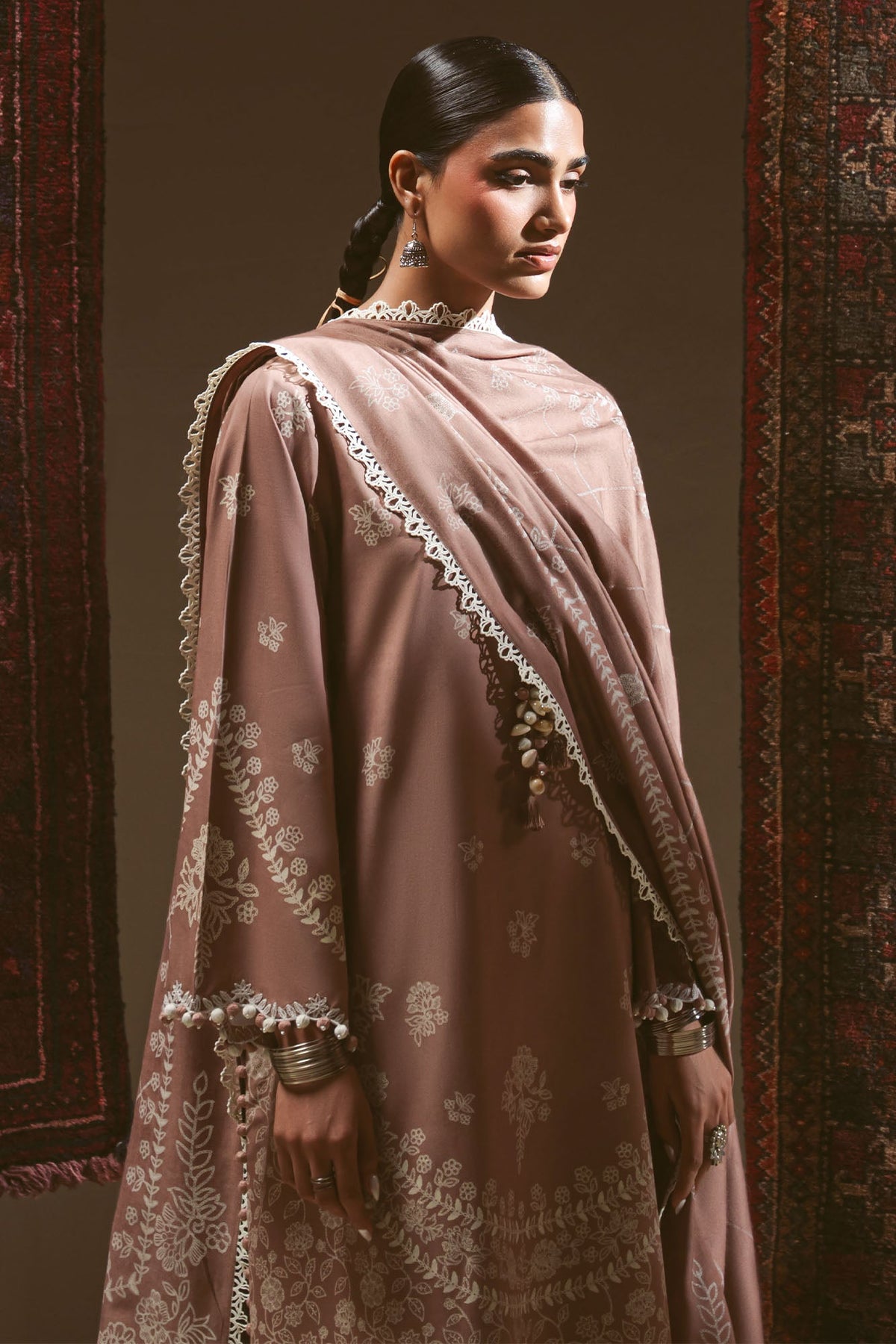 COCOA MUSK-3PC LINEN EMBROIDERED SUIT