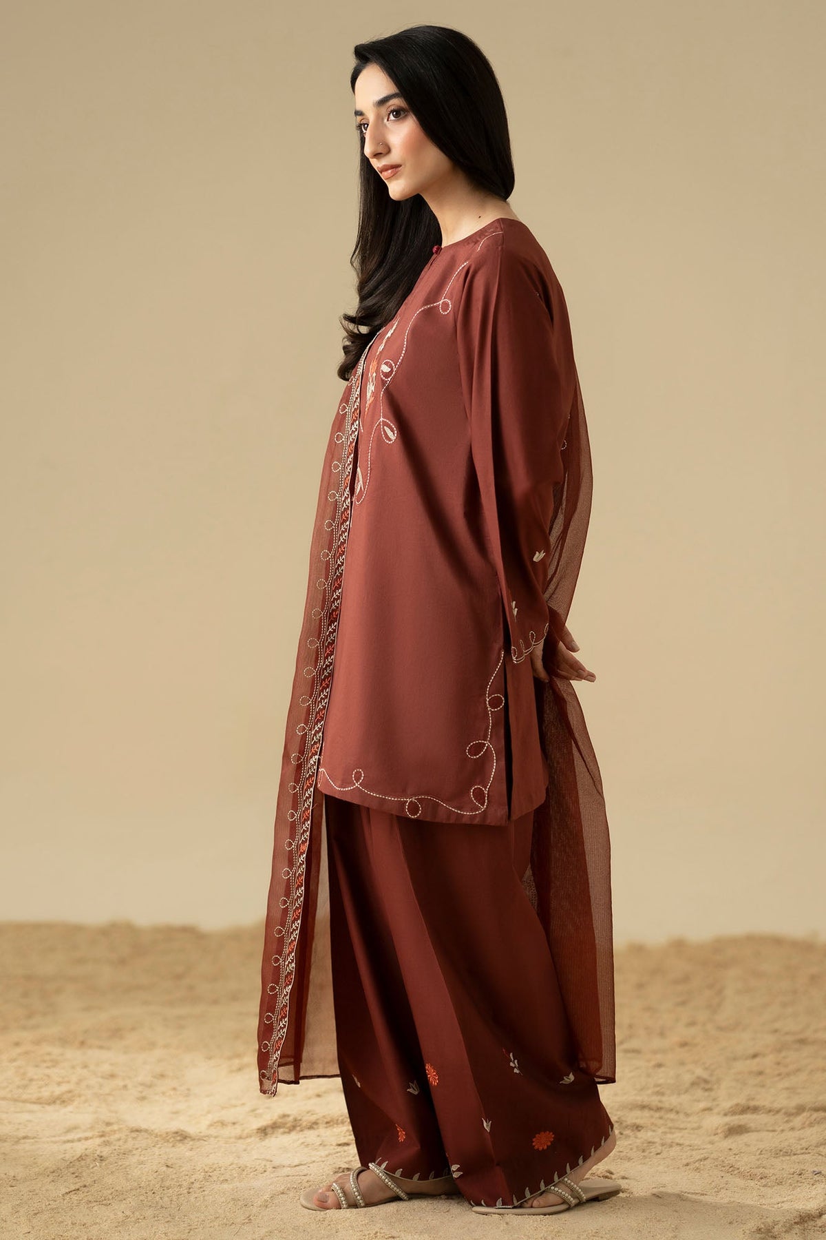 DESERT SUNSET-3PC (SHIRT, SHALWAR & DUPATTA)