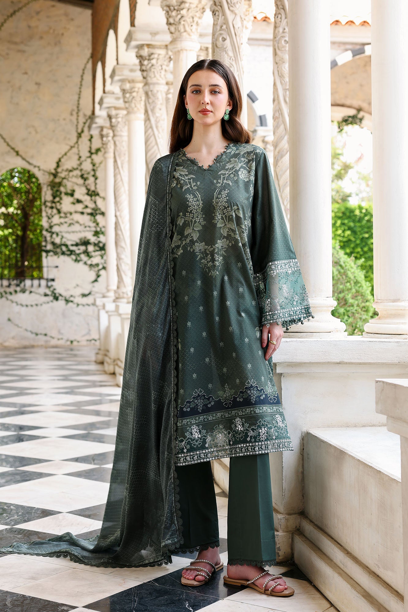 FOREST MUSE-3PC EMBROIDERED LAWN SUIT