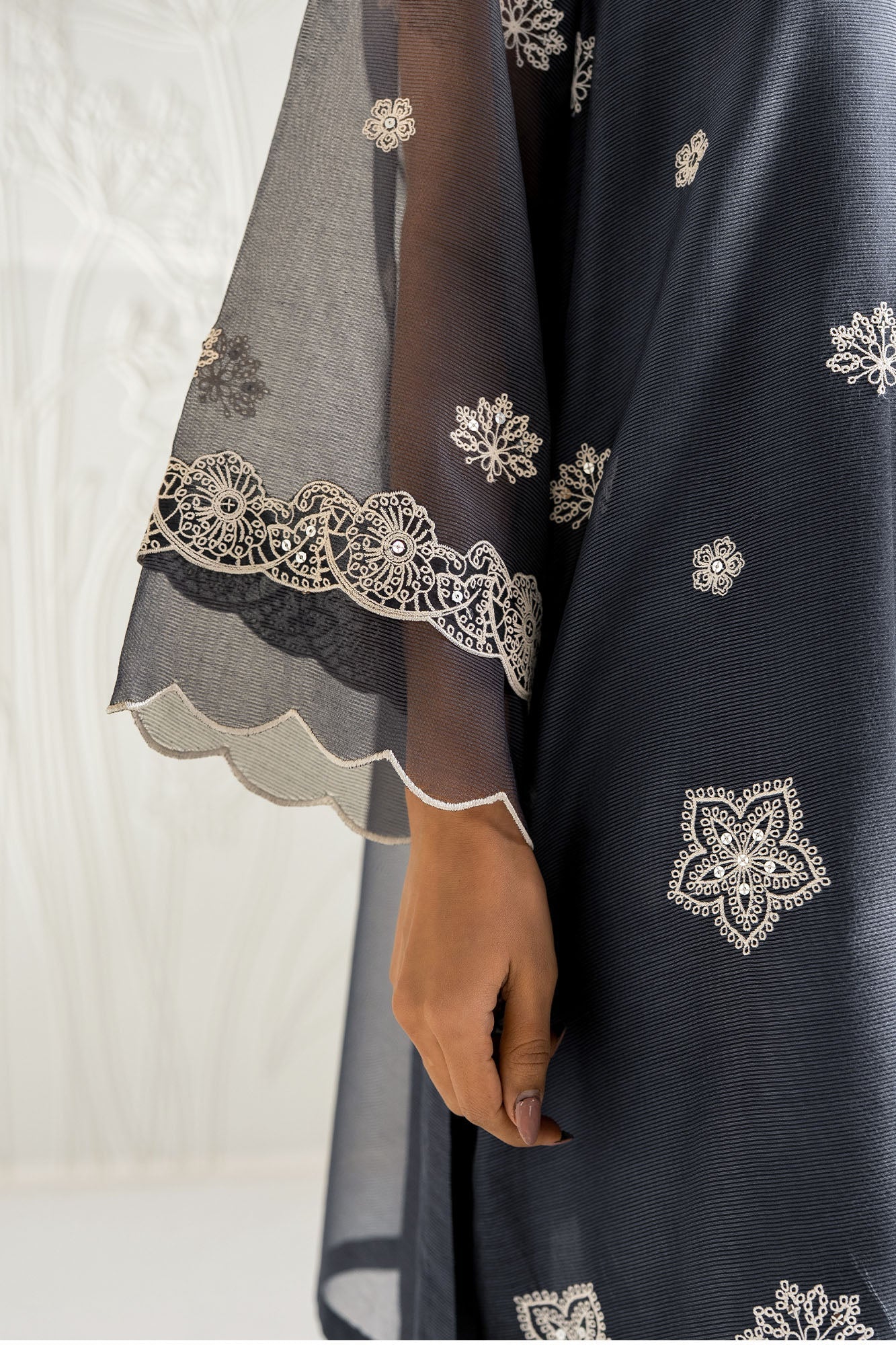 NAVY GLEAM -2PC (SHIRT & DUPATTA)