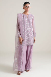 MAJESTIC VIOLET-4PC NET EMBROIDERED SUIT