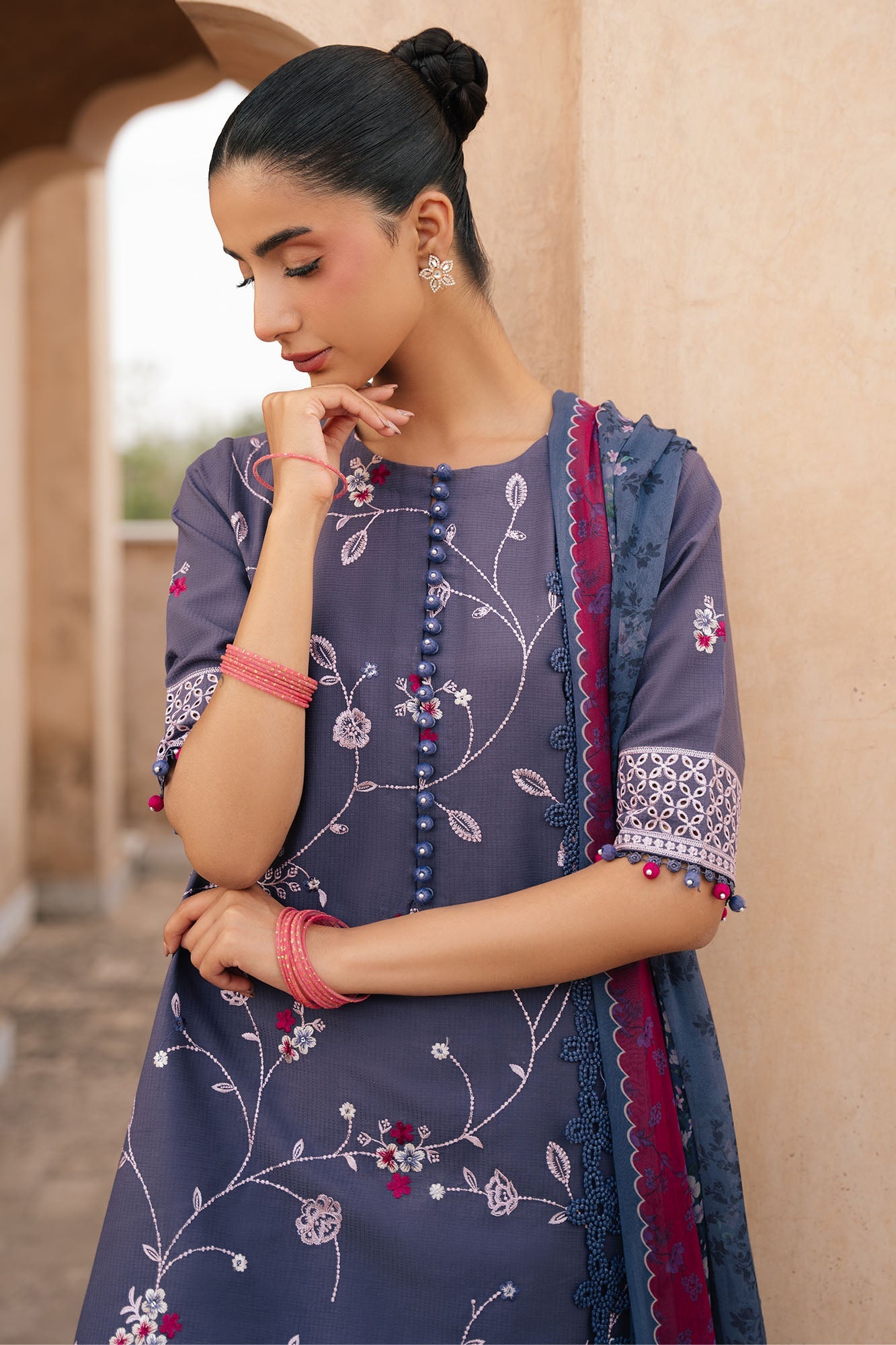 INDIGO DUSK -3PC (SHIRT, TROUSER & DUPATTA)