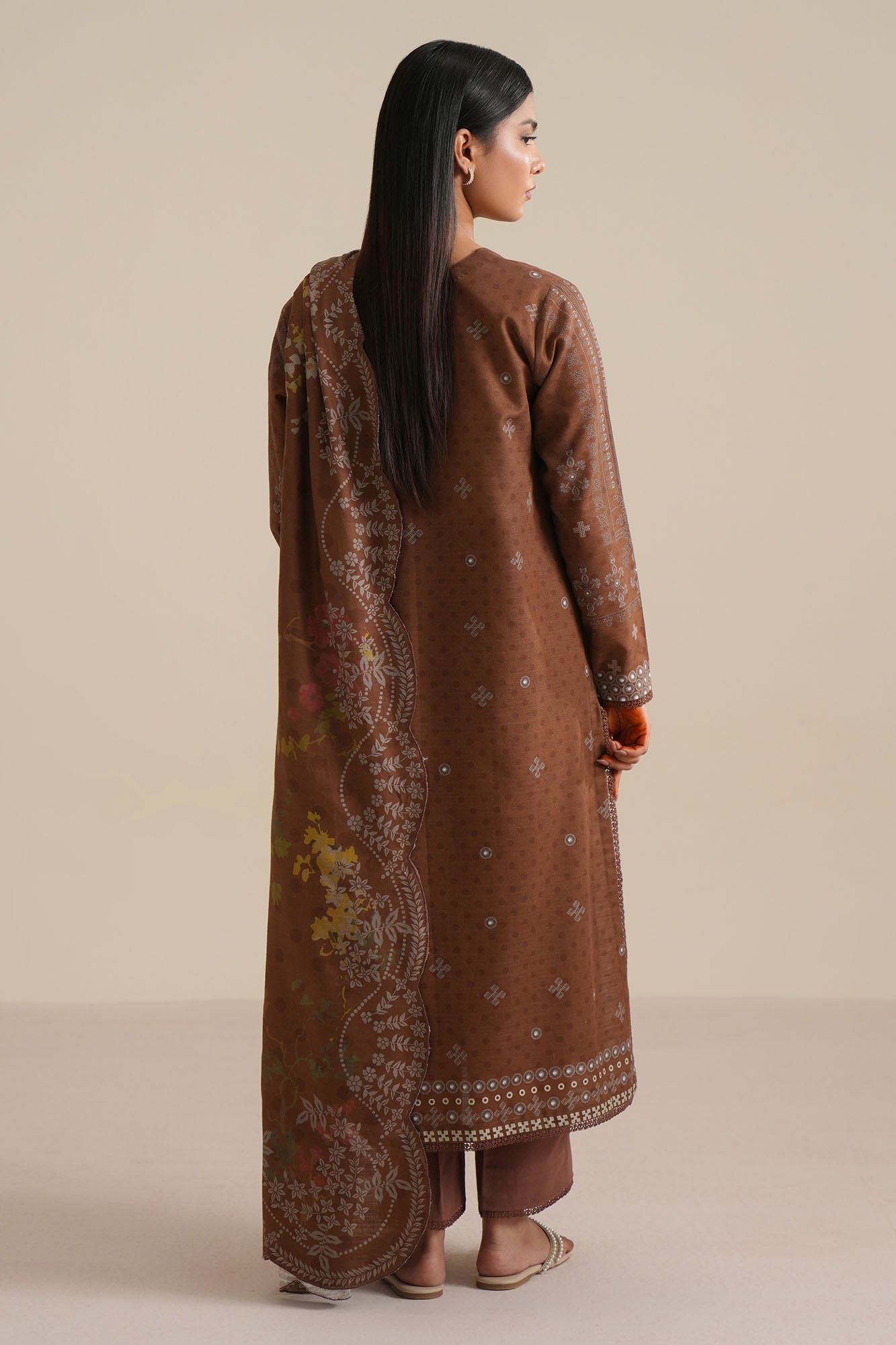 ANTIQUE CHARM-3PC KHADDAR PRINTED SUIT