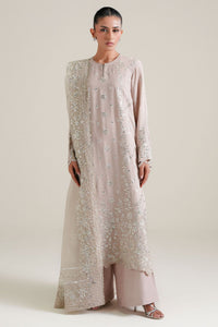 MISTY ASH -3PC SILK EMBROIDERED SUIT