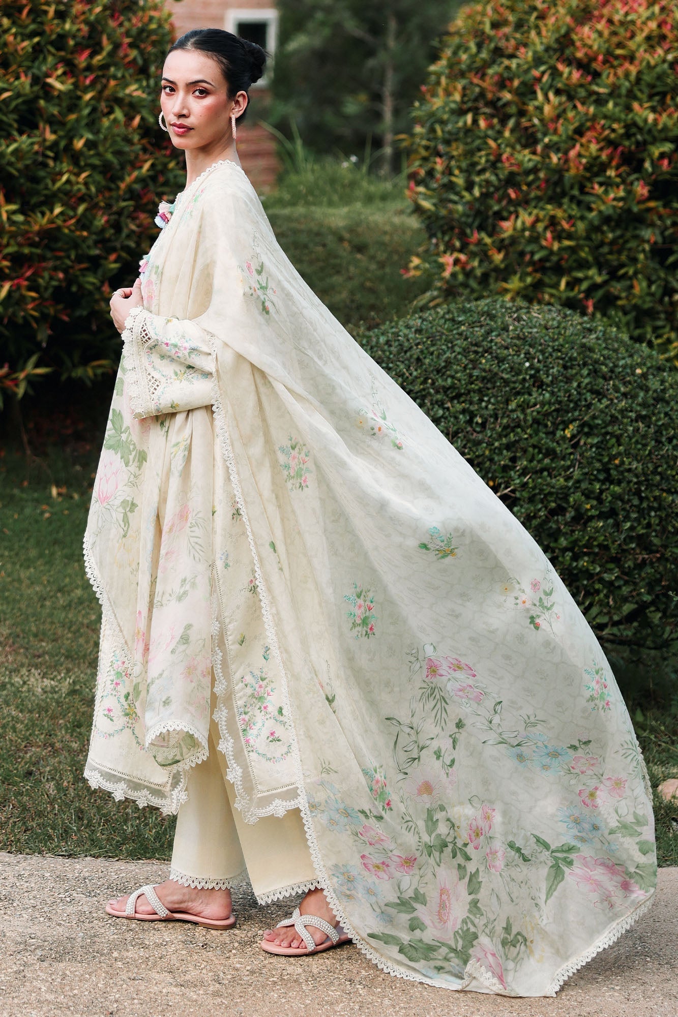 TROPIC MIST-3PC EMBROIDERED LAWN SUIT