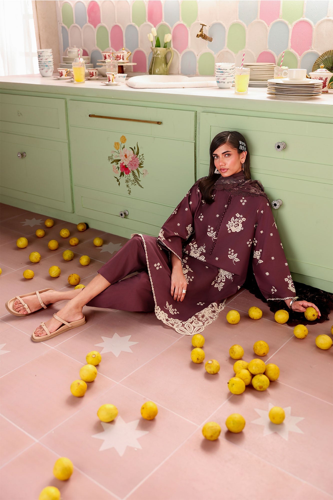 SHADOW PERSE-3PC EMBROIDERED LAWN SUIT