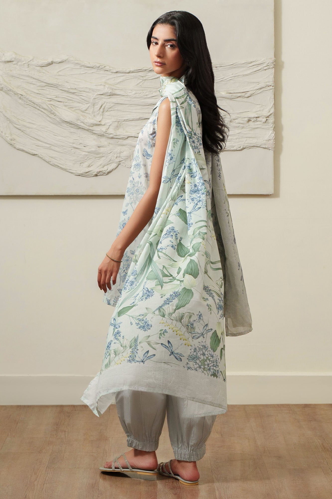 GRAY HORIZON-3 PIECE PRINTED LAWN SUIT