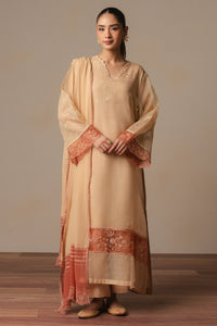 LIGHT TAUPE-3PC (SHIRT, TROUSER & DUPATTA)