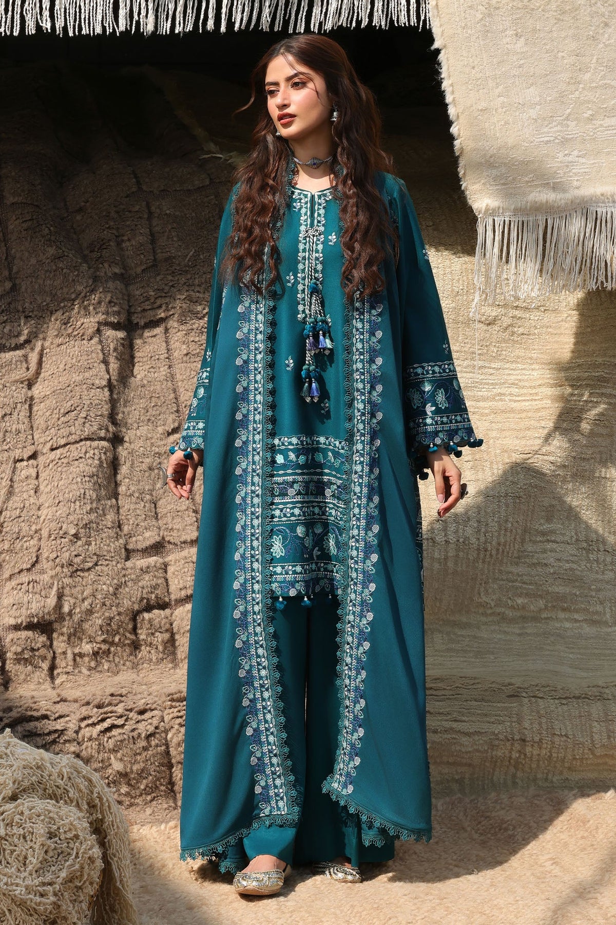 INDIGO MUSE-3PC MARINA EMBROIDERED SUIT
