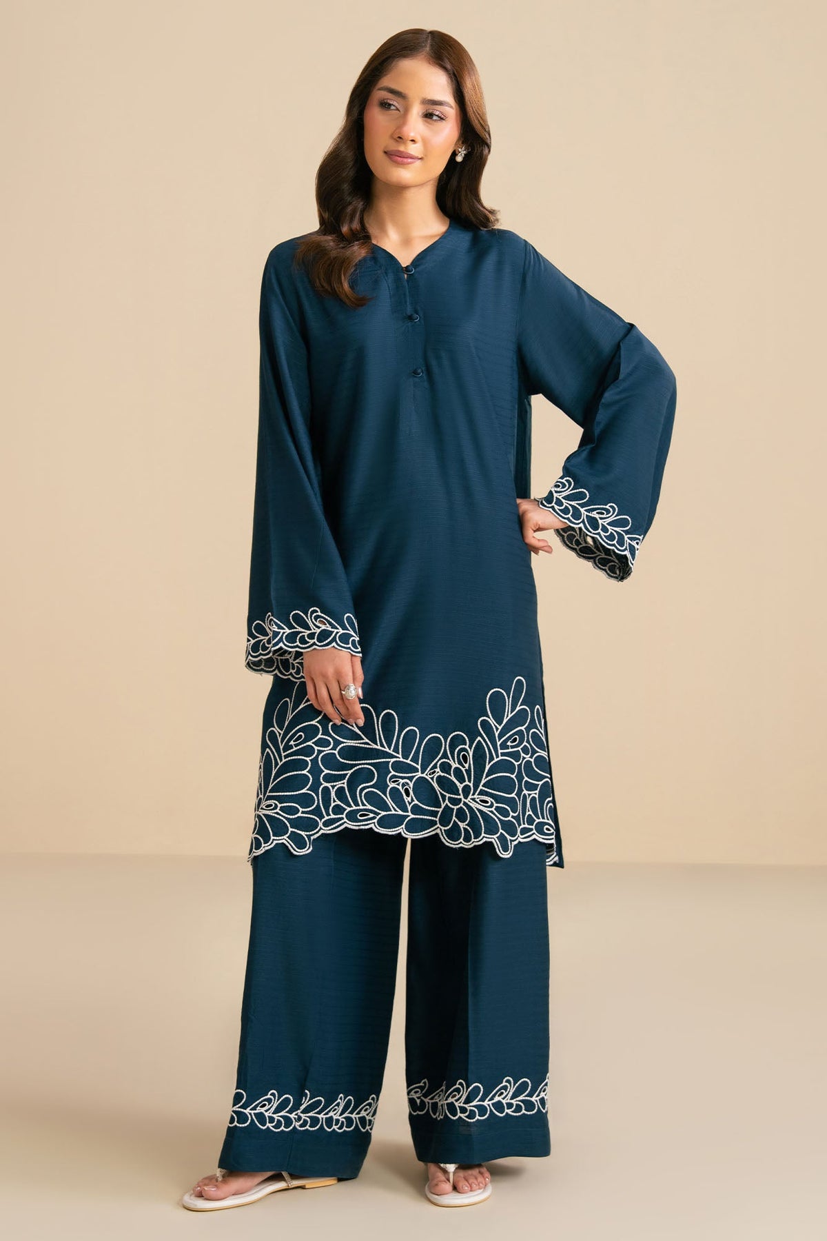 BLUE LUSTRE-2PC (SHIRT & TROUSER)