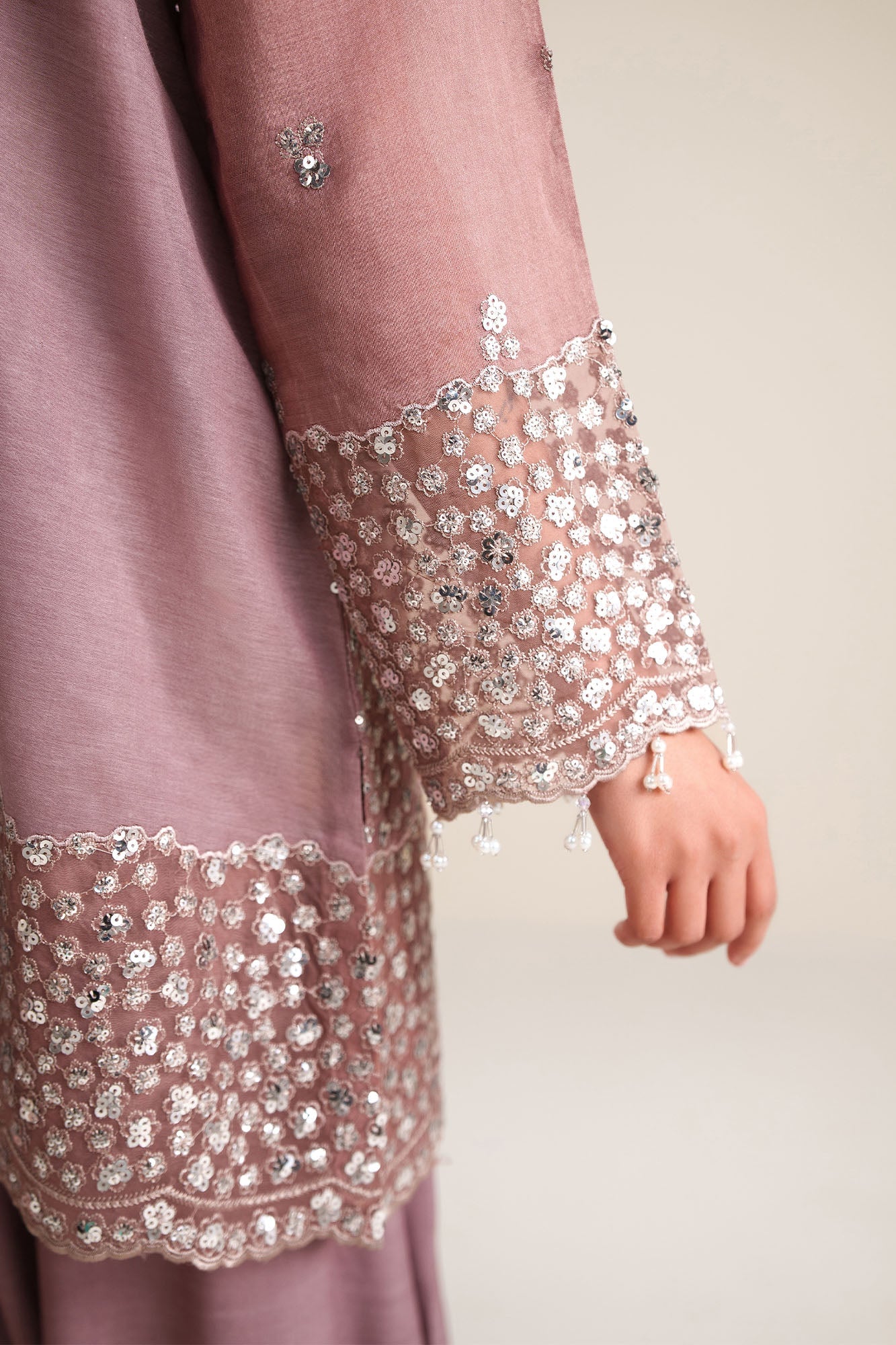 WISTFUL MAUVE-3PC SILK EMBROIDERED SUIT