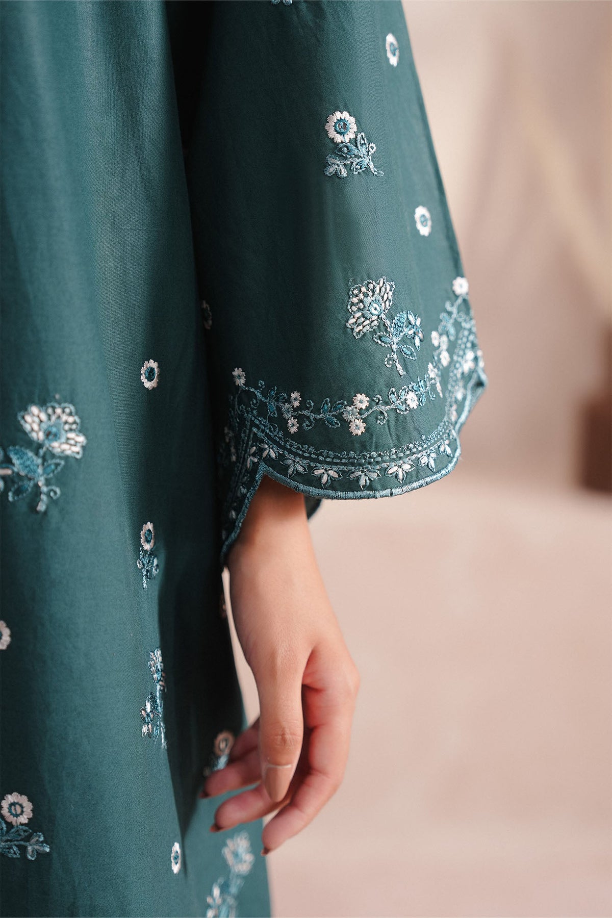 GREEN GLAM-3PC (SHIRT, TROUSER & DUPATTA)