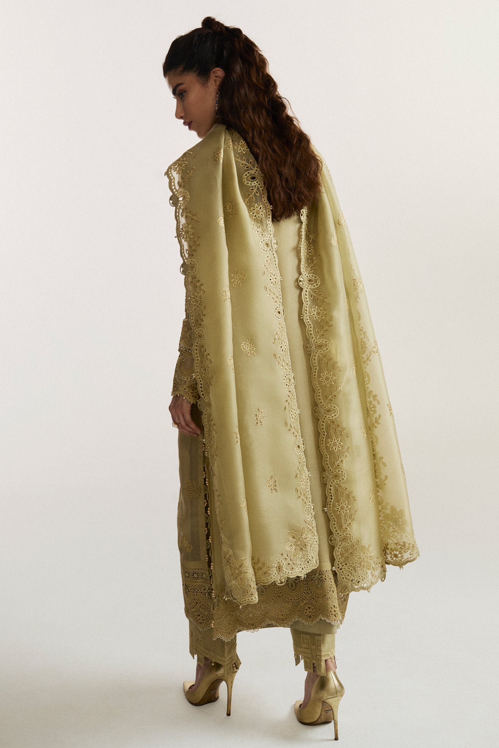 3 Piece - Embroidered Cambric Suit