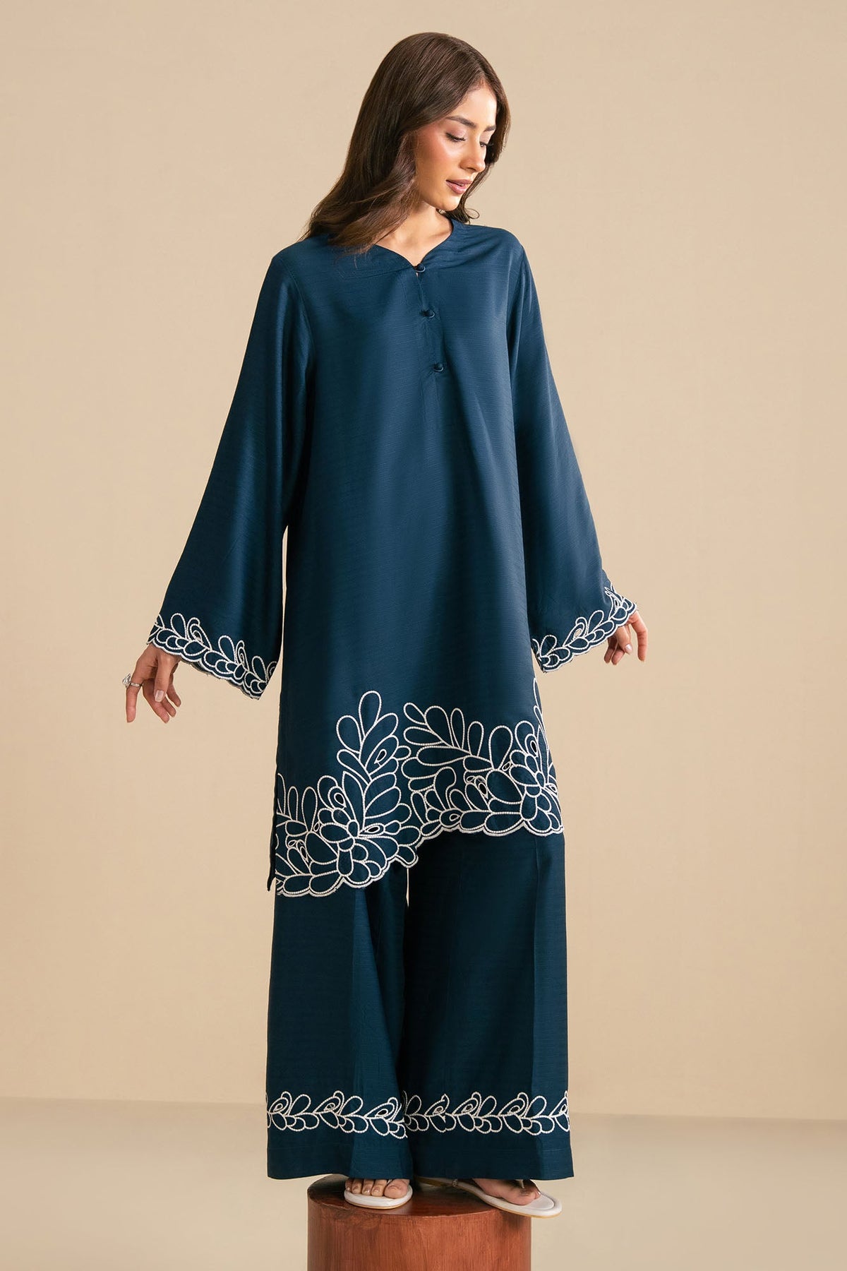 BLUE LUSTRE-2PC (SHIRT & TROUSER)