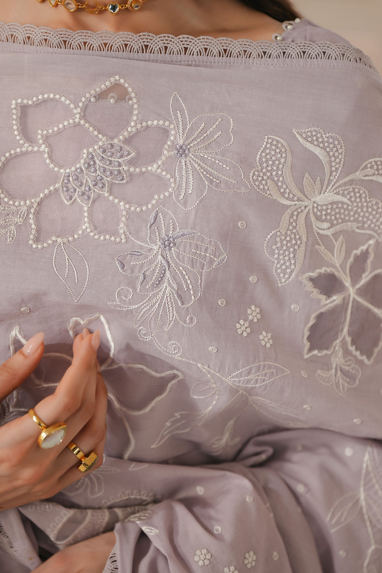 ORCHID PETAL-3PC EMBROIDERED LAWN SUIT