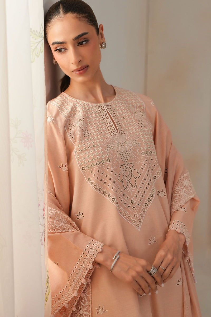 Petal Peach-4Pc Chikankari Suit