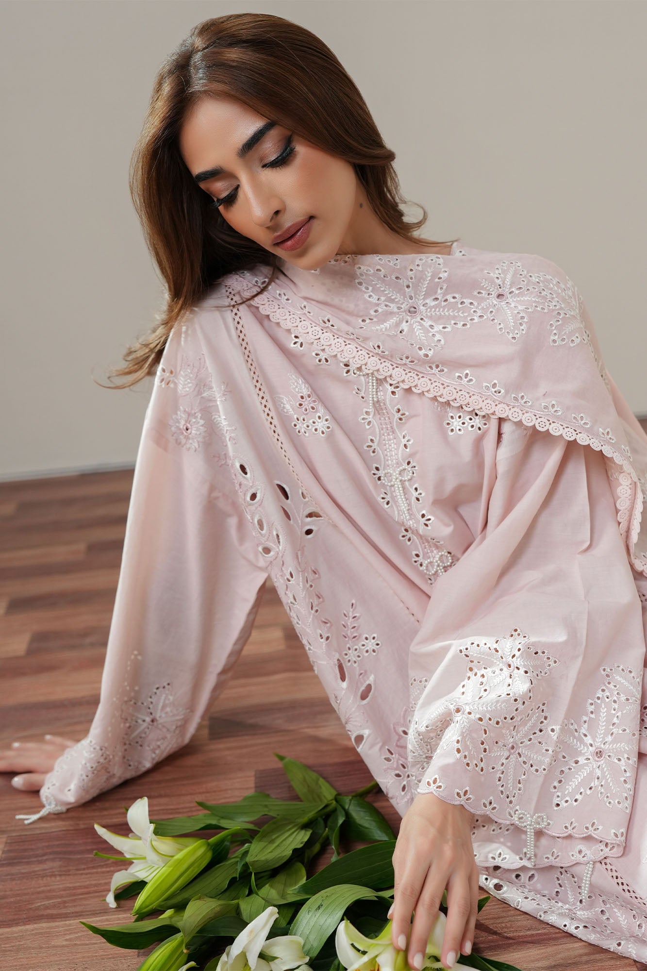 PETAL DUSK-3PC EMBROIDERED SUIT