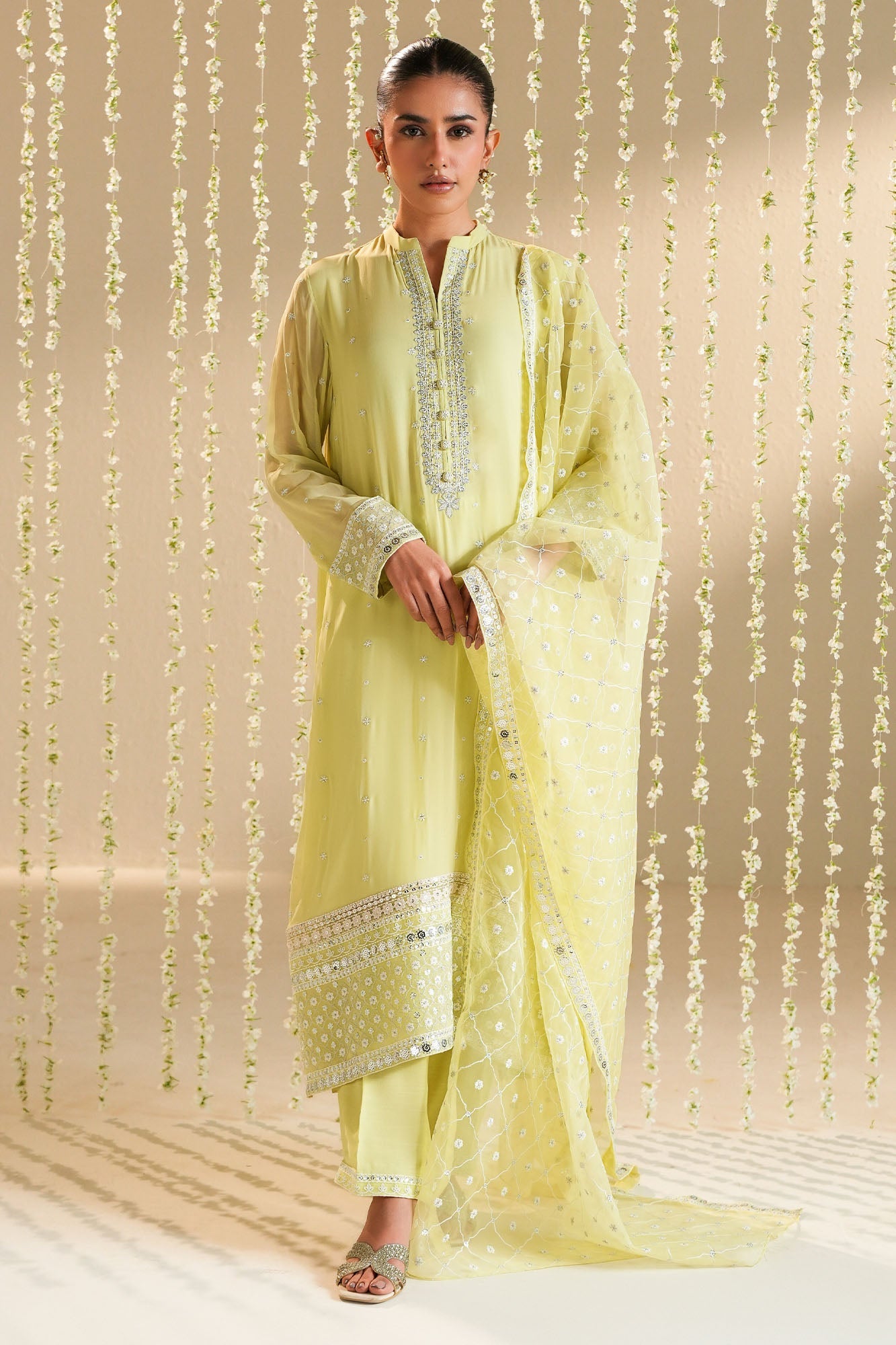 CITRUS BLOOM-3PC (SHIRT, TROUSER & DUPATTA)