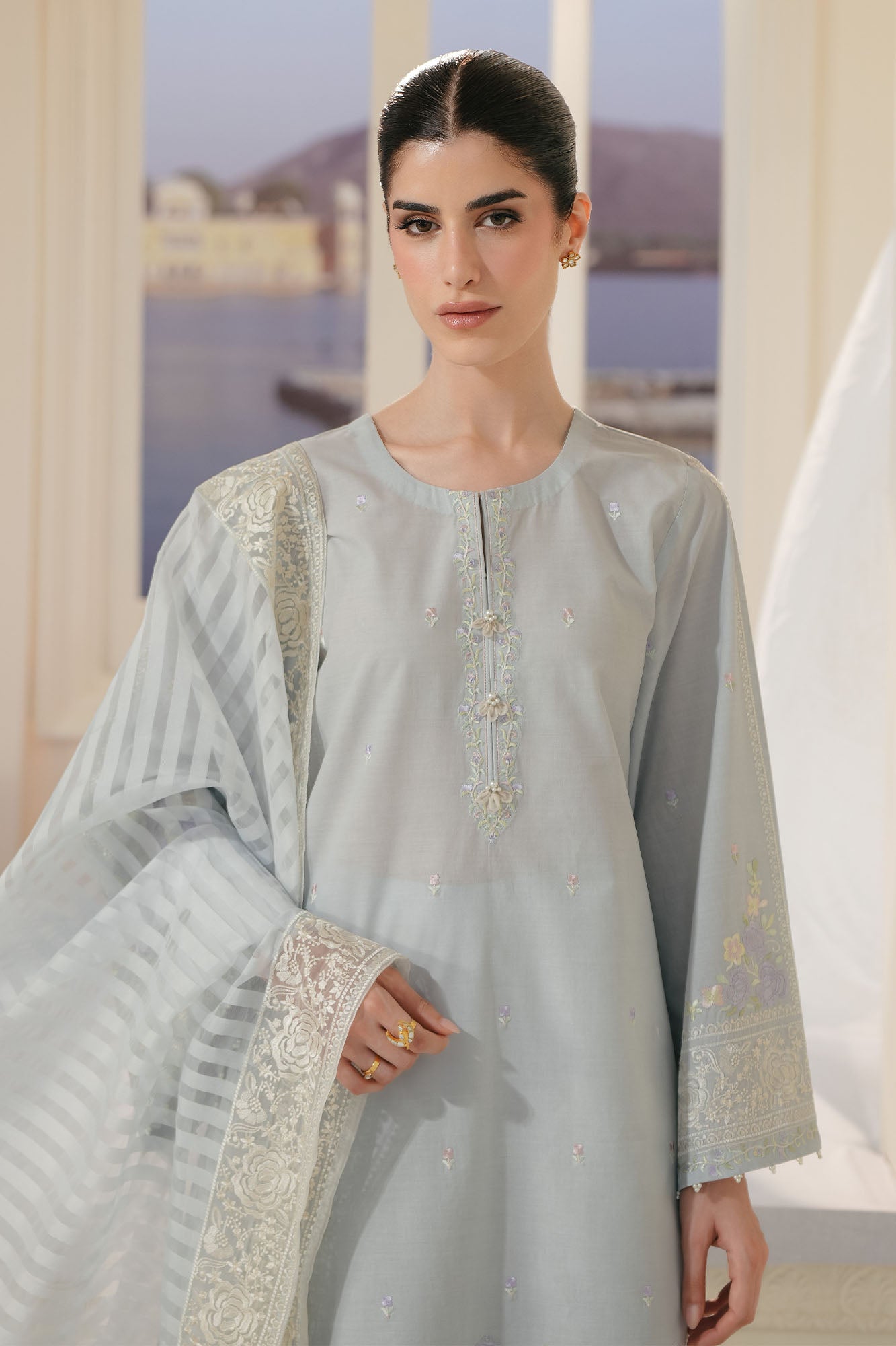 AQUA WHISPER-2PC (SHIRT & DUPATTA)