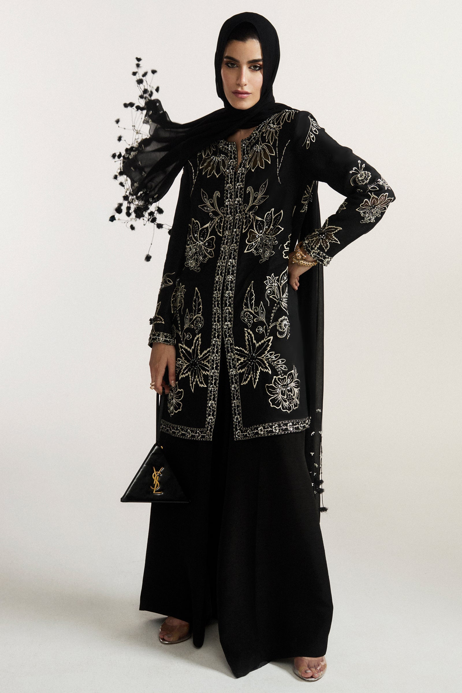 3 Piece - Embroidered Cambric Suit