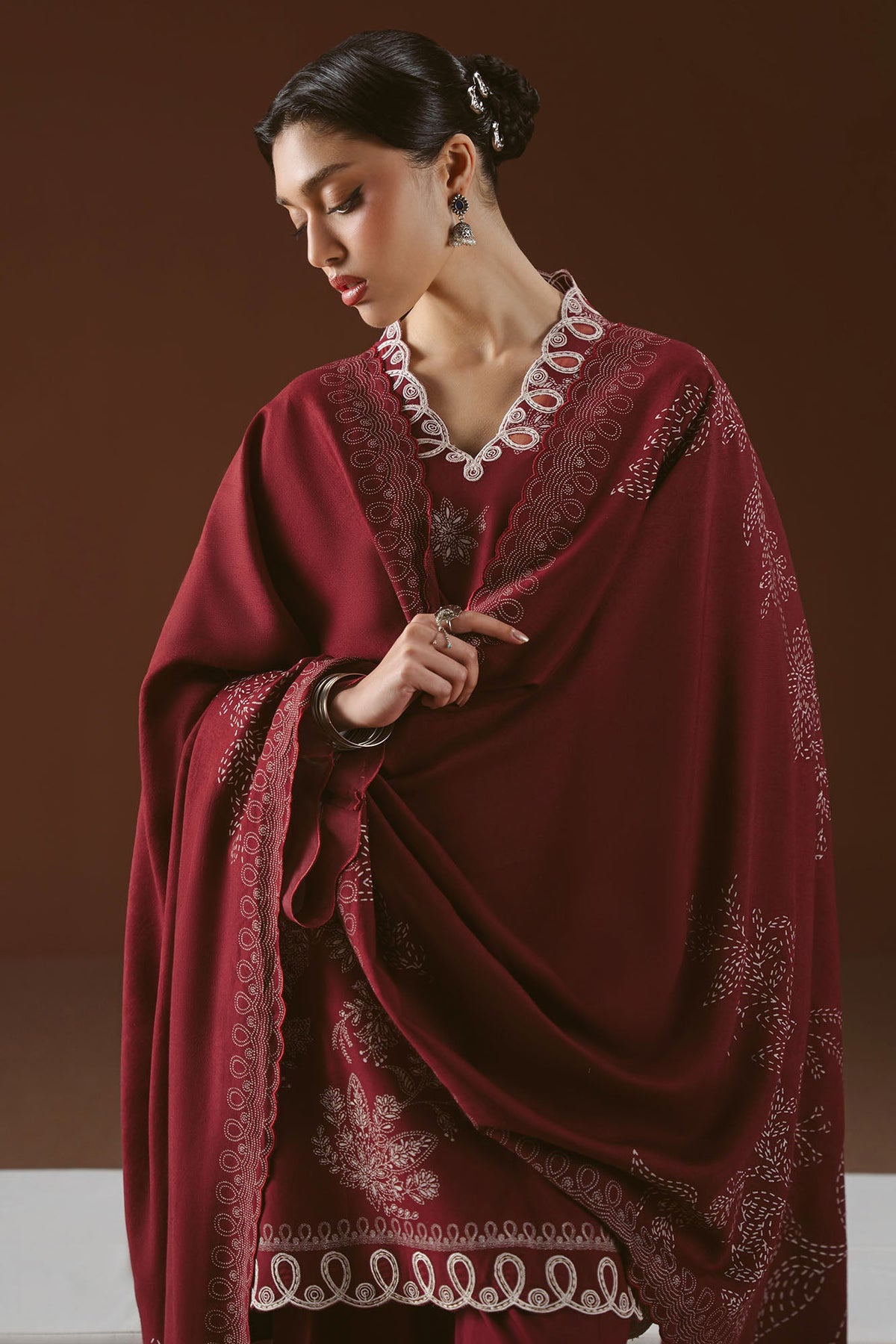 SCARLET INK-3PC LINEN PRINTED SUIT